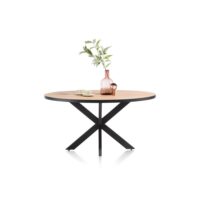 Avalox, table ronde 150 x 120 cm - couleur oak natural vintage - centrale pied