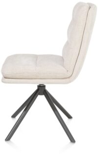 Mia, chaise - pivotante - pietement graphite - tissu Livigno - Creme - Image 3