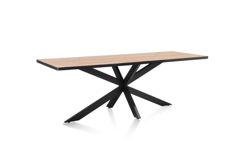Avalox, Eetkamertafel 230 X 98 Cm - Kleur Oak Natural Vintage - Centrale Poot - Afbeelding 2