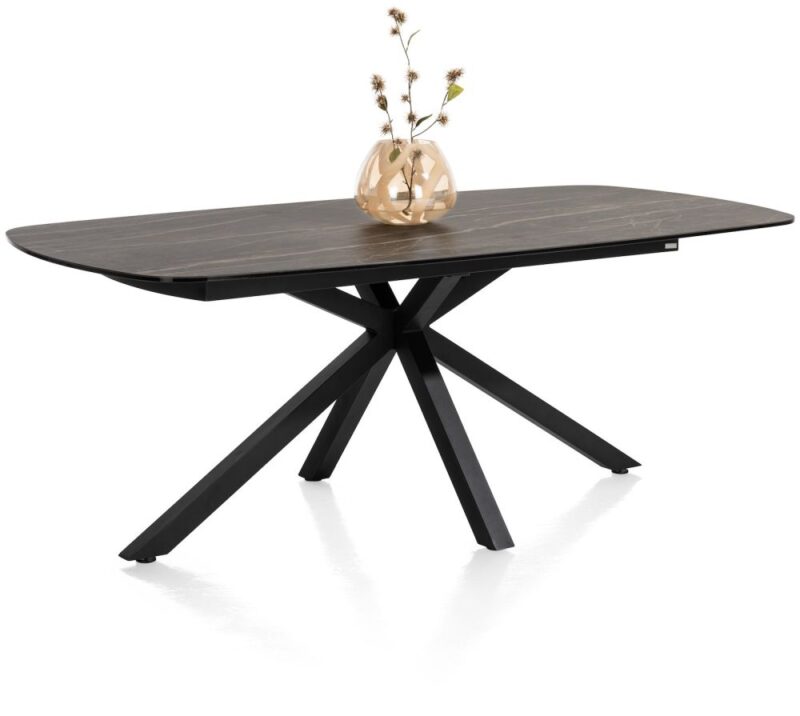 Montello, Eetkamertafel 200 X 100 Cm - Centrale Poot - Keramiek Blad - Zwart - Afbeelding 2