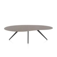 Saluti, eetkamertafel organisch 240 x 120 cm. - 4 poot - rough off black - Lava