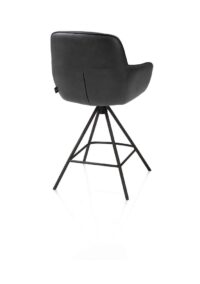 Mateo, barstoel - 4-pootjes - rough off black - Pala - Antraciet - Afbeelding 3