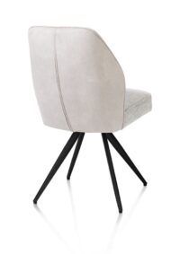 Bell, chaise - piétement noir - confort ressorts - combi Calabria/Vada - Caillou - Image 3