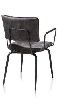 Manou, fauteuil - off black - tissu Karese - Anthracite - Image 3