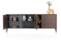 Trenton, Dressoir 210 cm. - 2-deuren + 3-laden + 2-niches - Clay - Afbeelding 2