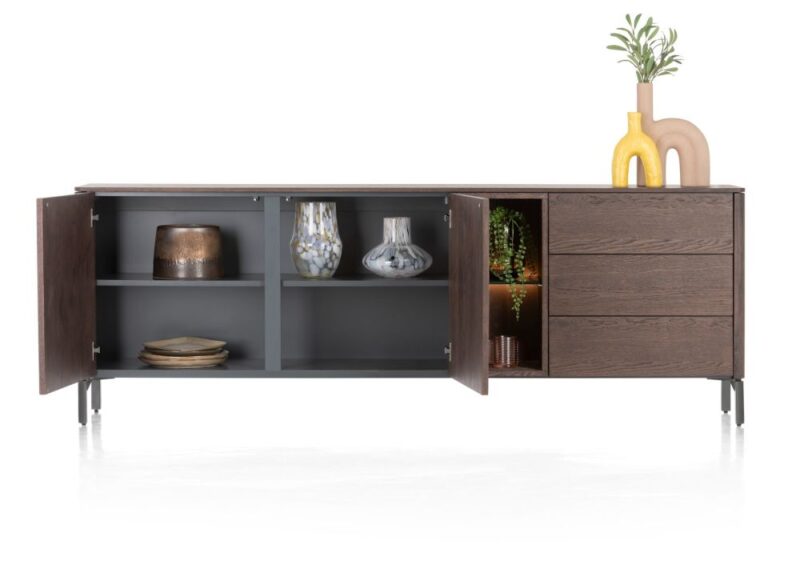 Trenton, Dressoir 210 Cm. - 2-Deuren + 3-Laden + 2-Niches - Clay - Afbeelding 2