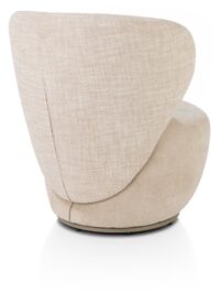Solee, fauteuil - 360 draaibaar - incl. lende-kussen - combi stof Luton & Cadiz - frame tone in tone - Creme - Afbeelding 3