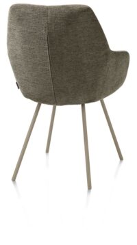 Odin, chaise &agrave; accoudoirs - pi&eacute;tement m&eacute;tal RAL 7034 - gris-vert - tissu Vada vert mousse - Image 2