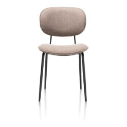 Lexi, chaise - cadre noir (ROB) - tissu Ponti - brun clair