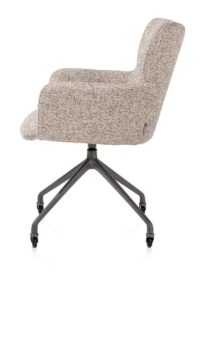 Sage, armstoel + wielen - alu frame in graphiet - stof Luton - koper - Afbeelding 3