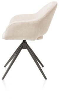 Finn, fauteuil - pivotante - graphite  - tissu Livigno - Creme - Image 3