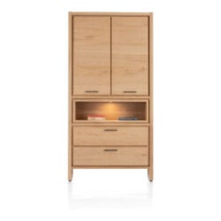 Nystead, armoire 100 cm. - 2-portes + 2-tiroirs + 1-niche (+ LED)