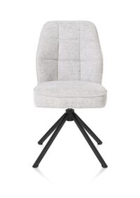 Bell, eetkamerstoel - zwart frame recht - draaibaar - pocket - combi Calabria/Vada - Kiezel