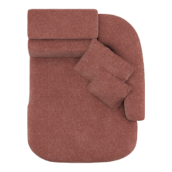 Cantello, longchair curved incl. 2 armkussens - rechts