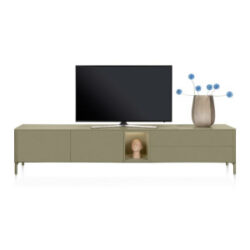 Trentino, Buffet bas 270 cm. - 2 portes + 2 tiroirs + 1 niche - mdf laqu&eacute; - Olive