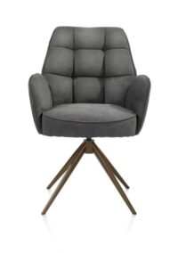 Bell, armstoel - steelbrown frame - draaibaar - pocket - stof Calabria - Antraciet