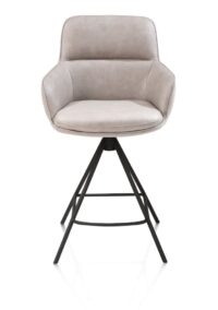 Mateo, barstoel - 4-pootjes - rough off black - Pala - Lichtgrijs