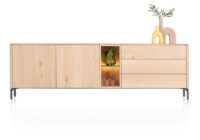 Trenton, Dressoir 240 cm. - 2-deuren + 3-laden + 2-niches - natural