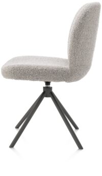 Jaxon, eetkamerstoel - graphiet frame - draaibaar - stof Brioni - Kiezel - Afbeelding 3