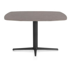 Saluti, table de bar ovale 150 x 105 cm. - pied central - noir - Lava