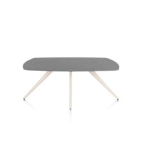 Saluti, eetkamertafel ovaal 180 x 105 cm. - 4 poot - cr&egrave;me - Antraciet