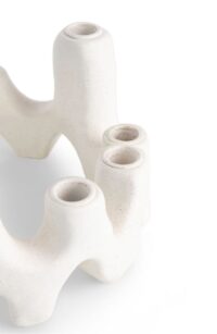 Jet bougeoir H14,5cm - Blanc - Image 2