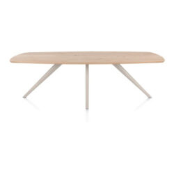 Arvada, Table à manger 250 x 110 cm, ovale, 4 pieds - Creme