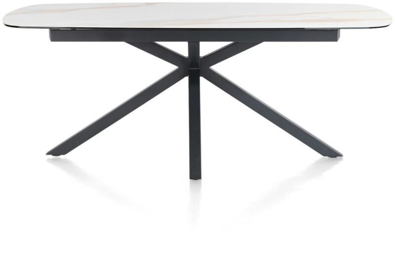 Montello, Eetkamertafel 200 X 100 Cm - Centrale Poot - Keramiek Blad - Wit - Afbeelding 3