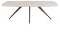 Saluti, eetkamertafel ovaal 240 x 110 cm. - 4 poot - steelbrown - Light sand