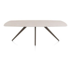 Saluti, table ovale 240 x 110 cm. - 4 pieds - steelbrown - Light sand