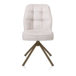 Bell, chaise - piétement tubulaire steelbrown - pivotante - confort ressorts - tissu Calabria - Caillou