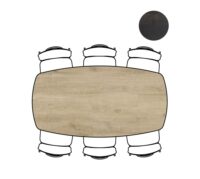 Arvada, tafel 190 x 100 cm. - ovaal - centrale poot lang - natural - Afbeelding 2