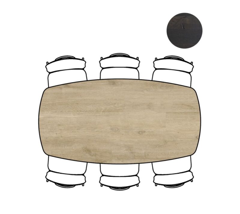 Arvada, Tafel 190 X 100 Cm. - Ovaal - Centrale Poot Lang - Natural - Afbeelding 2