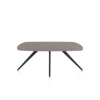 Saluti, eetkamertafel ovaal 180 x 105 cm. - 4 poot - rough off black - Lava
