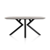 Masura, table de bar ovale - 240 x 110 cm - (hauteur 92 cm) - Anthracite