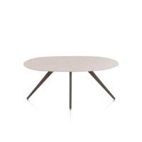 Saluti, eetkamertafel ellips 180 x 105 cm. - 4 poot - steelbrown - Light sand