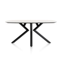 Masura, table de bar ovale - 240 x 110 cm - (hauteur 92 cm) - blanc