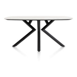 Masura, table de bar ovale - 240 x 110 cm - (hauteur 92 cm) - blanc