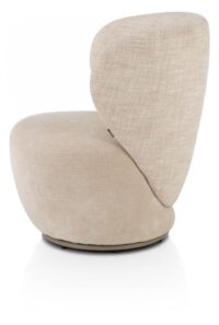 Solee, fauteuil - 360 draaibaar - incl. lende-kussen - combi stof Luton & Cadiz - frame tone in tone - Creme - Afbeelding 2