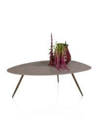 Salutina, salontafel 110 x 80 cm - 3 pootjes - steelbrown - Afbeelding 2