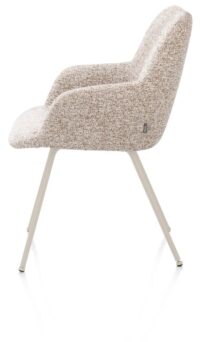 Mats, chaise &agrave; accoudoirs - 4 pieds - creme - tissu Luton - Cuivre - Image 3