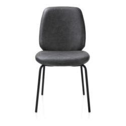 Fae, chaise - 4 pieds - rough off black - tissu Pala - Anthracite