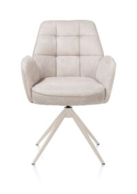 Bell, armstoel - creme frame - draaibaar - pocket - stof Calabria - Kiezel