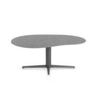 Saluti, eetkamertafel organisch 180 X 120 cm. - centrale teenpoot - grafiet - Antraciet