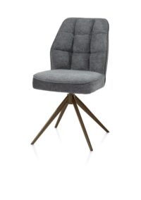 Bell, eetkamerstoel - steelbrown frame - draaibaar - relax - pocket - combi Calabria/Vada - Antraciet - Afbeelding 2