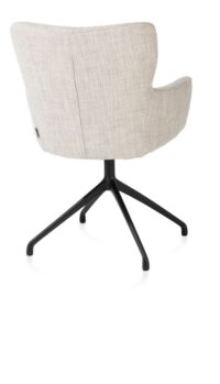 Sage, armstoel draaibaar - rough off black - stof Luton - Creme - Afbeelding 2