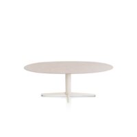Saluti, eetkamertafel ellips 210 X 105 cm. - centrale teenpoot - creme - Light sand