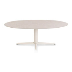 Saluti, table ellipse 210 X 105 cm. - pied central - cr&egrave;me - Light sand