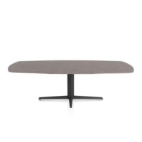 Saluti, eetkamertafel ovaal 240 X 110 cm. - centrale teenpoot - rough off black - Lava
