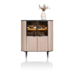 Aramon, armoire 125 cm. - 2-portes + 2-portes en verre (+ LED)